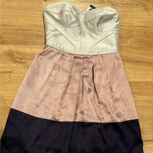 Reiss Cream and Pink Strapless Dress